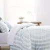 Navy Rugged Stripes Puffed 3-pc. King Duvet Set