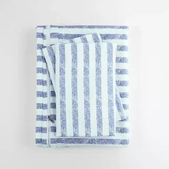 Navy Rugged Stripes Puffed 3-pc. King Duvet Set