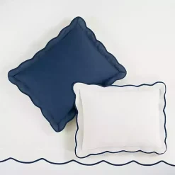 Navy Scallop Edge 3-pc. Full/Queen Duvet Cover Set