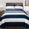 Navy Stripe 3-pc. Full/Queen Quilt Set