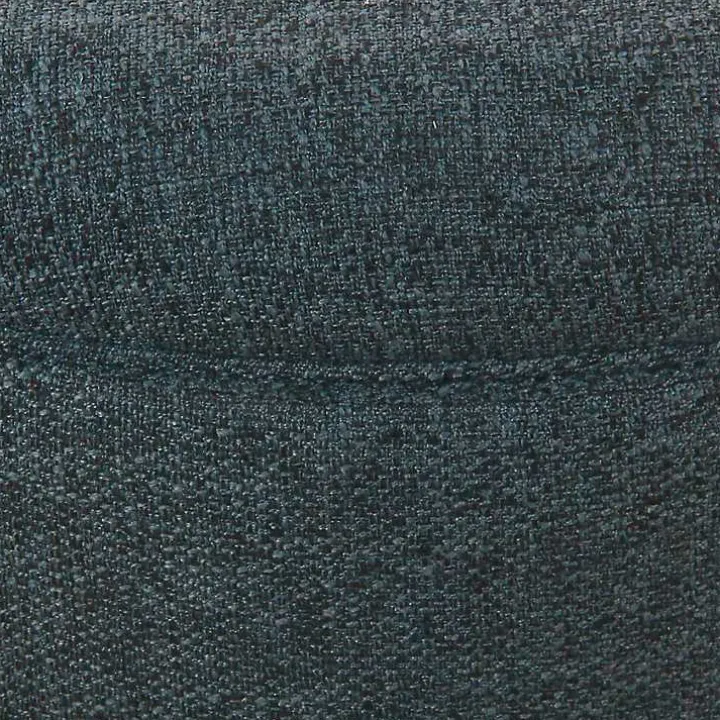 Navy Upholstered Round Storage Ottoman