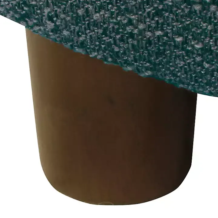 Navy Upholstered Round Storage Ottoman