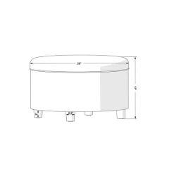 Navy Upholstered Round Storage Ottoman