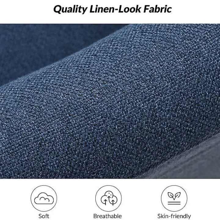 Navy Upholstered Vasser Slipcover Swivel Chair