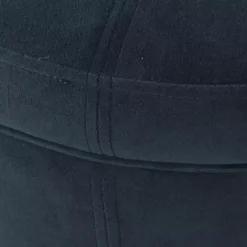 Navy Velvet Upholstered Round Storage Ottoman