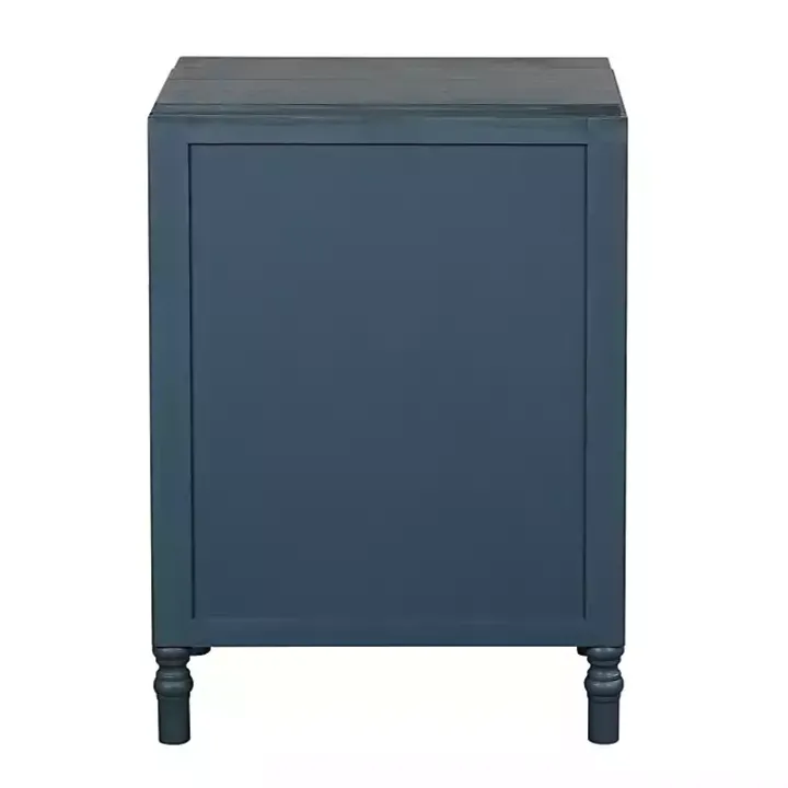 Navy Wood 3-Drawer Layla Nightstand