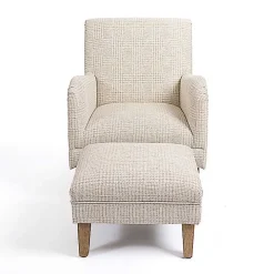 Neutral Houndstooth 2-pc. Chair and Ottoman Set