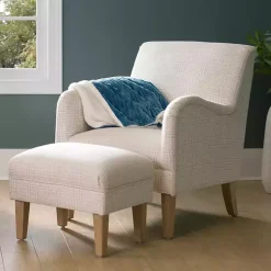 Neutral Houndstooth 2-pc. Chair and Ottoman Set