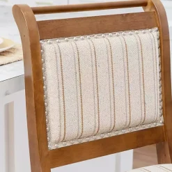 Neutral Stripes Upholstered Emmy Counter Stool