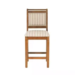 Neutral Stripes Upholstered Emmy Counter Stool