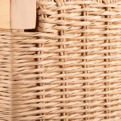 Newport Natural Wood and Rattan Counter Stool