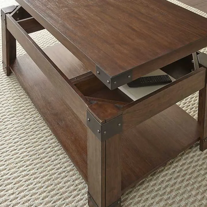 Nolan Lift Top Wood and Metal Accents Coffee Table
