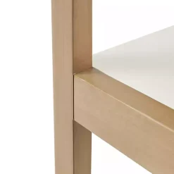 Off White Wood Shelves with Natural Frame Bookcase