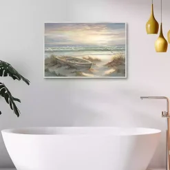 Old Rowboat on the Shore Framed Canvas Art Print