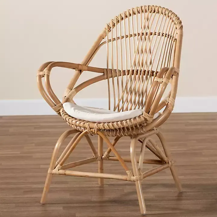 Open Woven Rattan Accent Chair