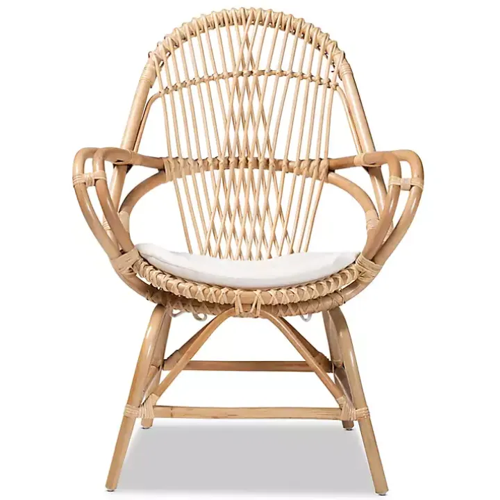 Open Woven Rattan Accent Chair