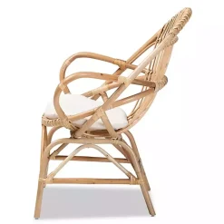 Open Woven Rattan Accent Chair