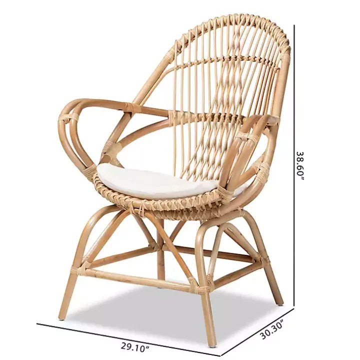Open Woven Rattan Accent Chair