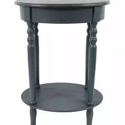 Oval Antique Navy Accent Table