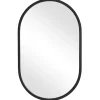 Oval Matte Black Frame Mirror