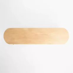 Oval Ribbed Sliding Doors Coffee Table