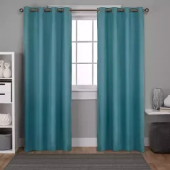 Oxford Teal Thermal Curtain Panel Set, 84 in.