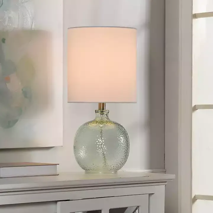 Pale Blue Tinted Glass Jug Table Lamp