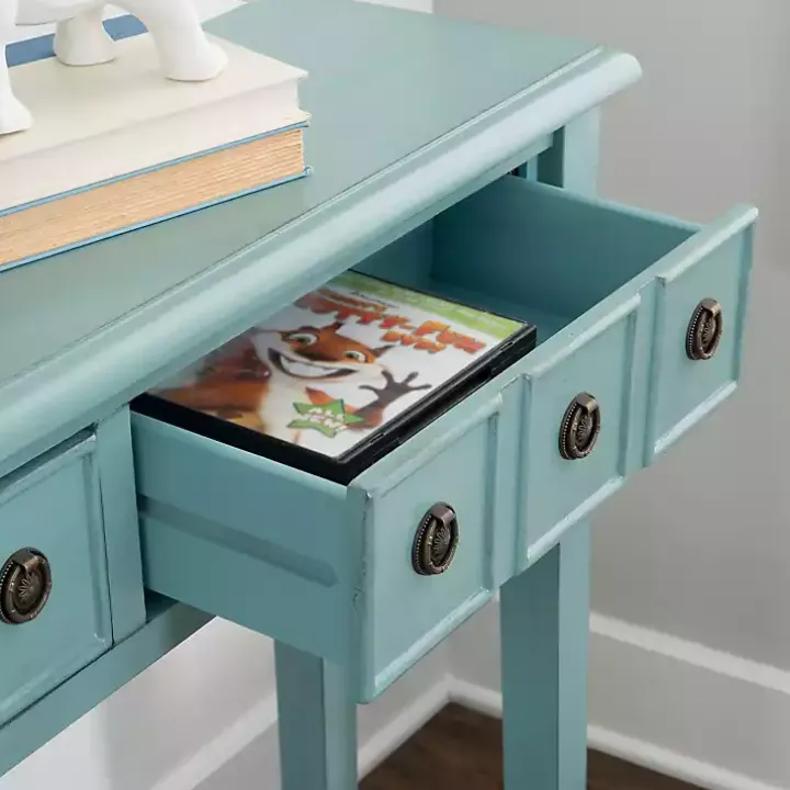 Paloma Teal 4-Drawer Console Table