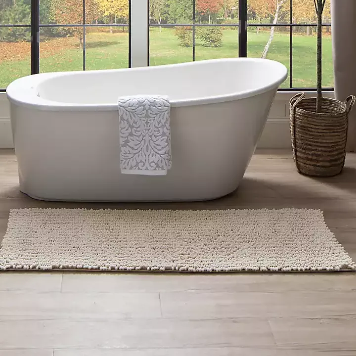 Parchment Lofty Pile Chenille Bath Mat, 34 in.