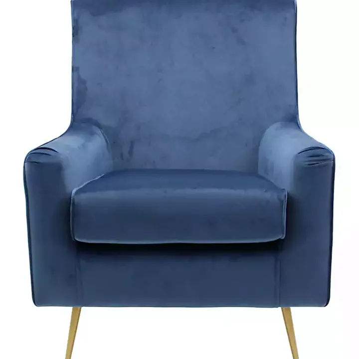 Parisian Blue Velvet Lana Accent Chair