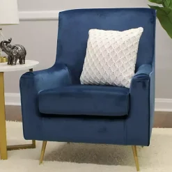 Parisian Blue Velvet Lana Accent Chair