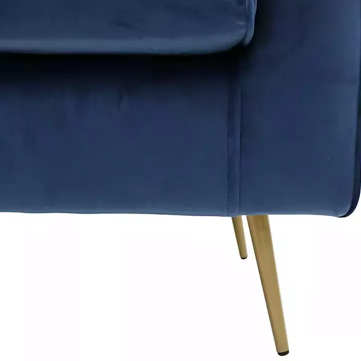 Parisian Blue Velvet Lana Accent Chair