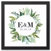 Personalized Framed Monogram Leaves Wall Plaque