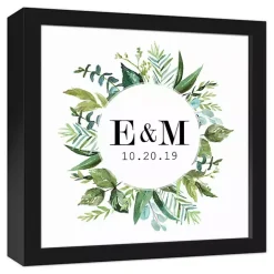 Personalized Framed Monogram Leaves Wall Plaque