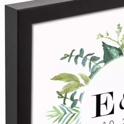 Personalized Framed Monogram Leaves Wall Plaque