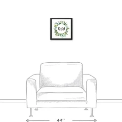 Personalized Framed Monogram Leaves Wall Plaque