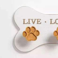 Pet Paw Print Wooden Wall Hooks