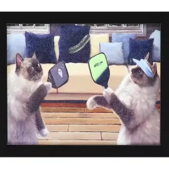 Pickleball Cats Framed Art Print