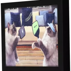 Pickleball Cats Framed Art Print