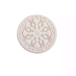Pink Cotton Tufted Medallion Bath Mat, 25 in.