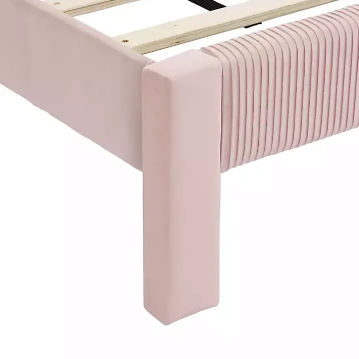 Pink Upholstered Dalia Queen Platform Bed