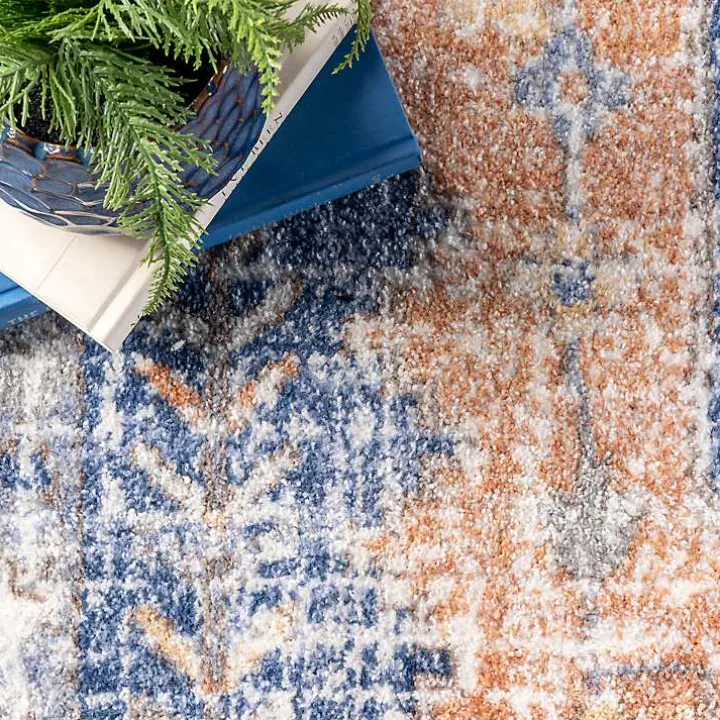 Pink Vintage Floral Print Area Rug, 8x10