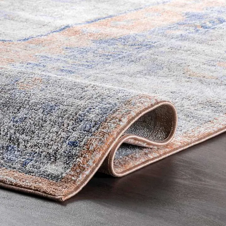 Pink Vintage Floral Print Area Rug, 8x10