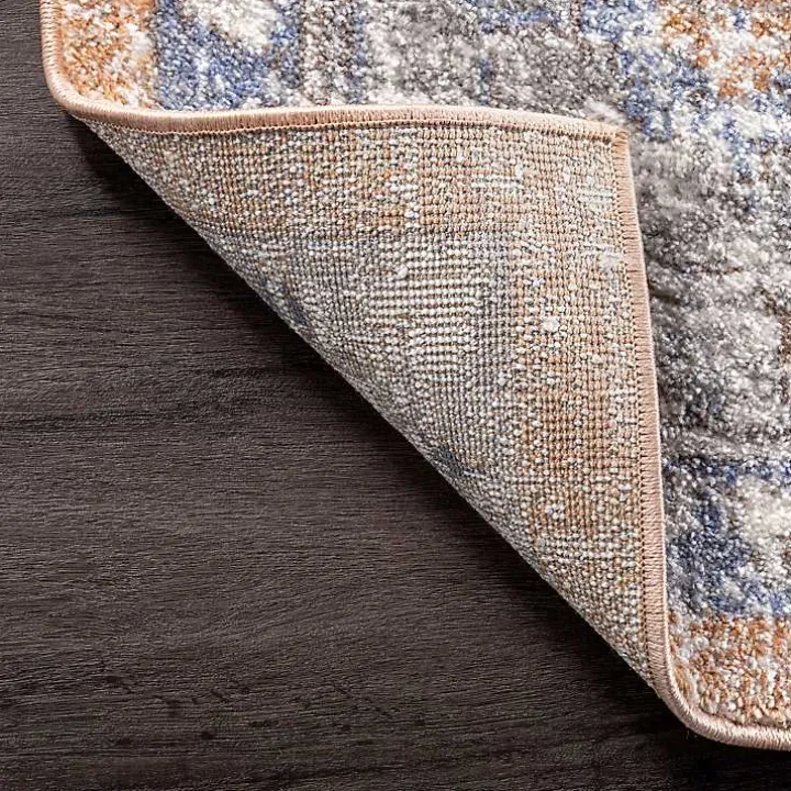 Pink Vintage Floral Print Area Rug, 8x10