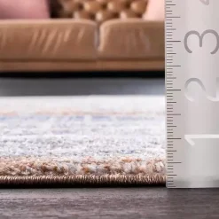 Pink Vintage Floral Print Area Rug, 8x10