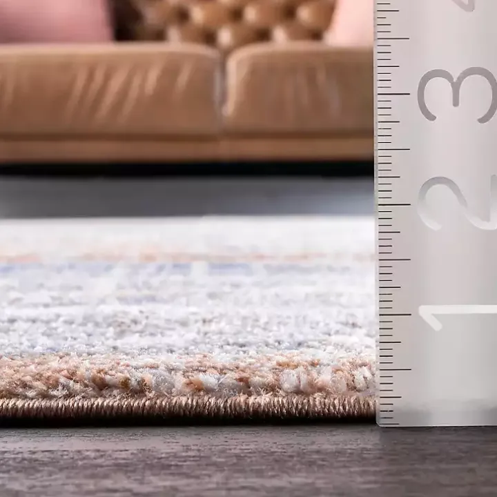 Pink Vintage Floral Print Area Rug, 8x10