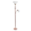 Polished Rose Gold and White Reading Arm Torchiere