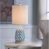 Powder Blue Open Weave Ceramic Table Lamp
