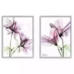 Purple Blooms Framed Canvas Art Prints, Set of 2