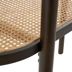 Rattan and Glass 2-Tier Console Table